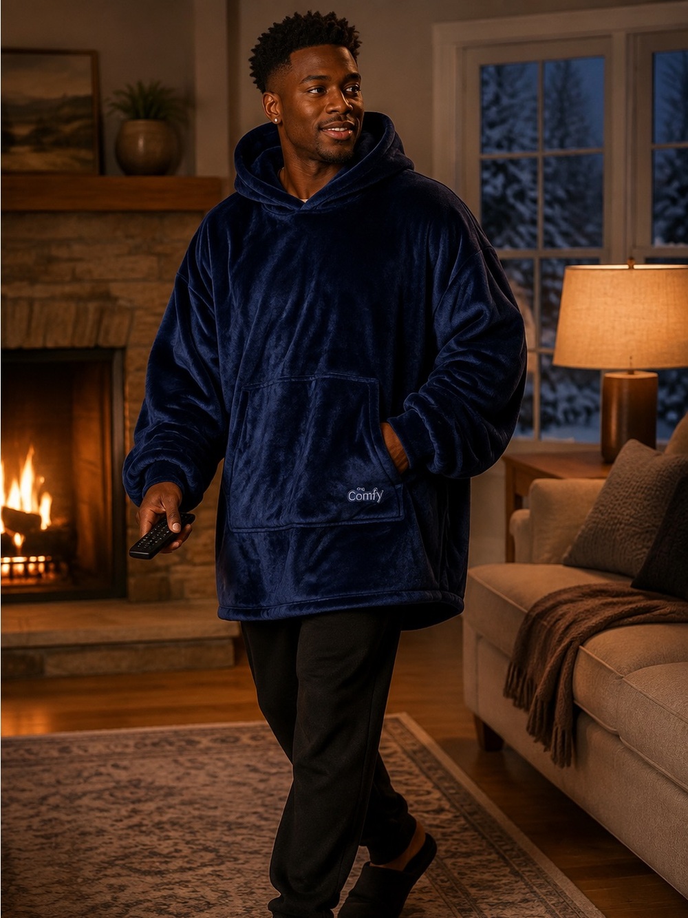 The Comfy Dream Navy Wearable Blanket Hoodie